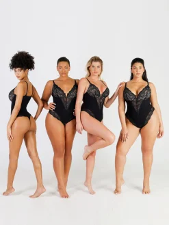 Shapewear Lace Deep V-Neck Sculpting Thong Bodysuit