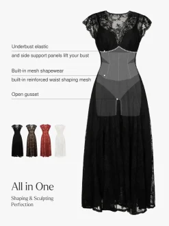 Shapewear Lace Fantasy Mini & Maxi Sculpting Dress Set