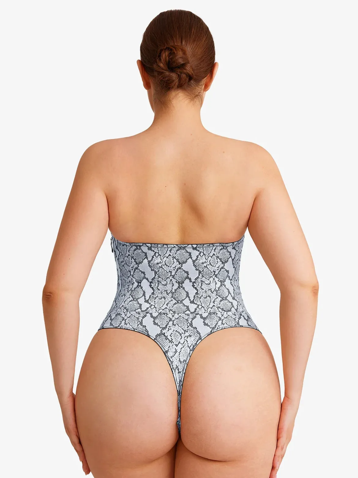 Shapewear Lace-Up Corset Bodysuit with Removable Straps