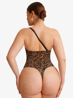 Shapewear Lace-Up Corset Bodysuit with Removable Straps