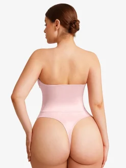 Shapewear Lace-Up Corset Bodysuit with Removable Straps