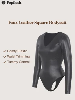 Shapewear Leather Sculpting Bodysuit or Skirt or Legging