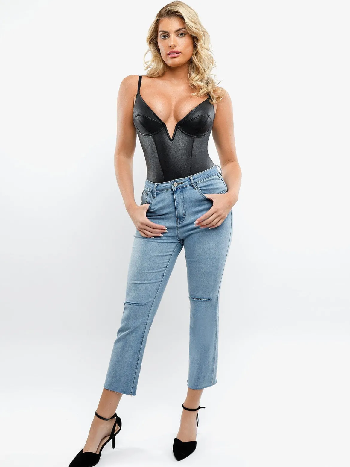 Shapewear Leather Sculpting Bodysuit or Skirt or Legging
