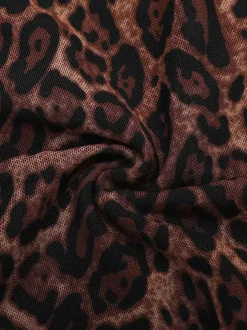 Shapewear Leopard Sculpting Side Slit Mini Dress