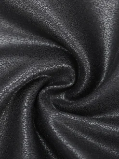 Shapewear Long Sleeve Faux Leather V-Neck Sculpting Bodysuit