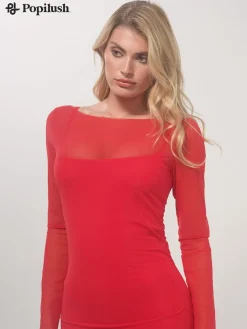 Shapewear Modal Dress Sheer Mesh Cover-Up Set