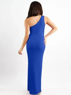 Shapewear Modal One Shoulder Front Slit Slimming Maxi Dress