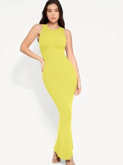 Shapewear Modal Sleeveless Crew Neck Slimming Maxi Dress