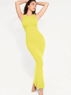 Shapewear Modal Sleeveless Crew Neck Slimming Maxi Dress