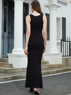 Shapewear Modal Sleeveless Crew Neck Slimming Maxi Dress