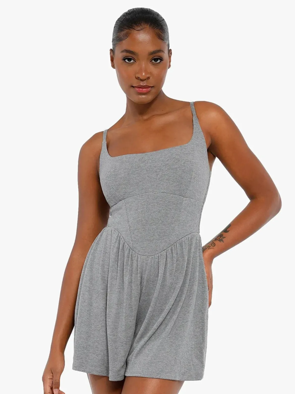 Shapewear Modal Tummy Control Wide-Leg Romper