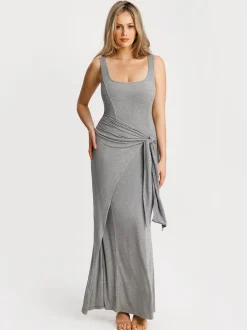 Shapewear Modal Twist Wrap Tummy Control Maxi Dress