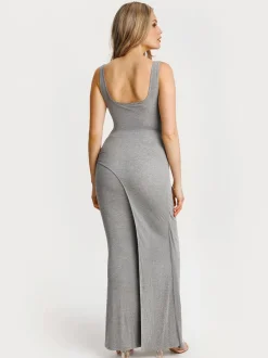 Shapewear Modal Twist Wrap Tummy Control Maxi Dress