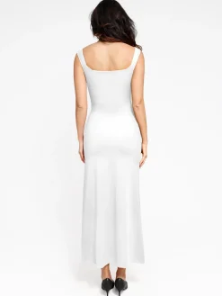 Shapewear Off-the-Shoulder Side Slit Slimming Maxi Dress