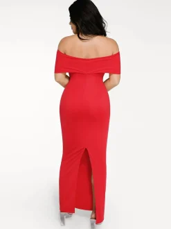 Shapewear Off-the-Shoulder Slim Column Maxi Dress