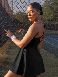 Shapewear Pet Hair Resistant Crisscross Back Workout Dress