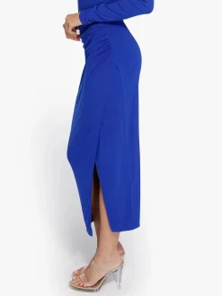 Shapewear Rib Modal Built In Sculpting Midi Wrap Skirt