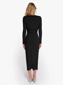 Shapewear Rib Modal Built In Sculpting Midi Wrap Skirt