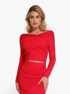 Shapewear Rib Modal Off-the-Shoulder Top Sculpting Skirt Set