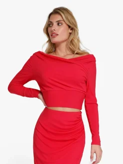 Shapewear Rib Modal Off-the-Shoulder Top Sculpting Skirt Set