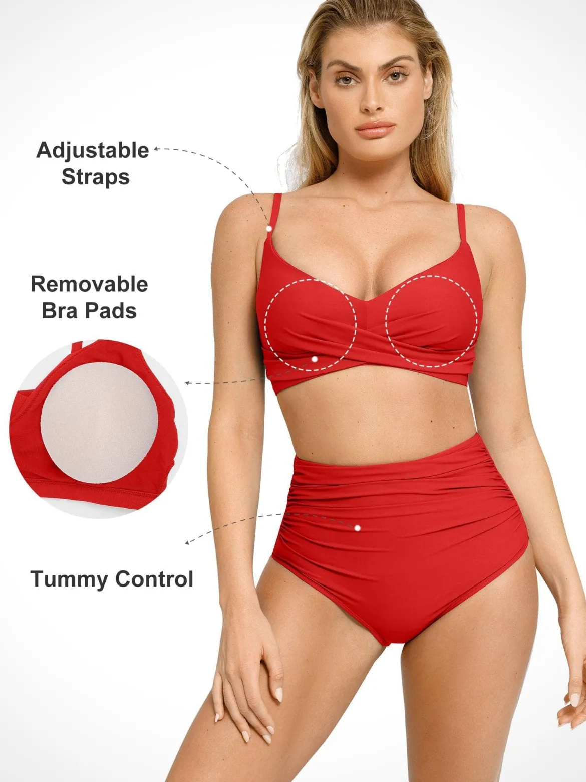 Shapewear Ruched High-Waist Sculpting Bikini Bottom