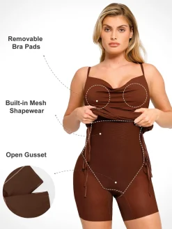 Shapewear Ruched Modal Bodycon Mini Slip Dress