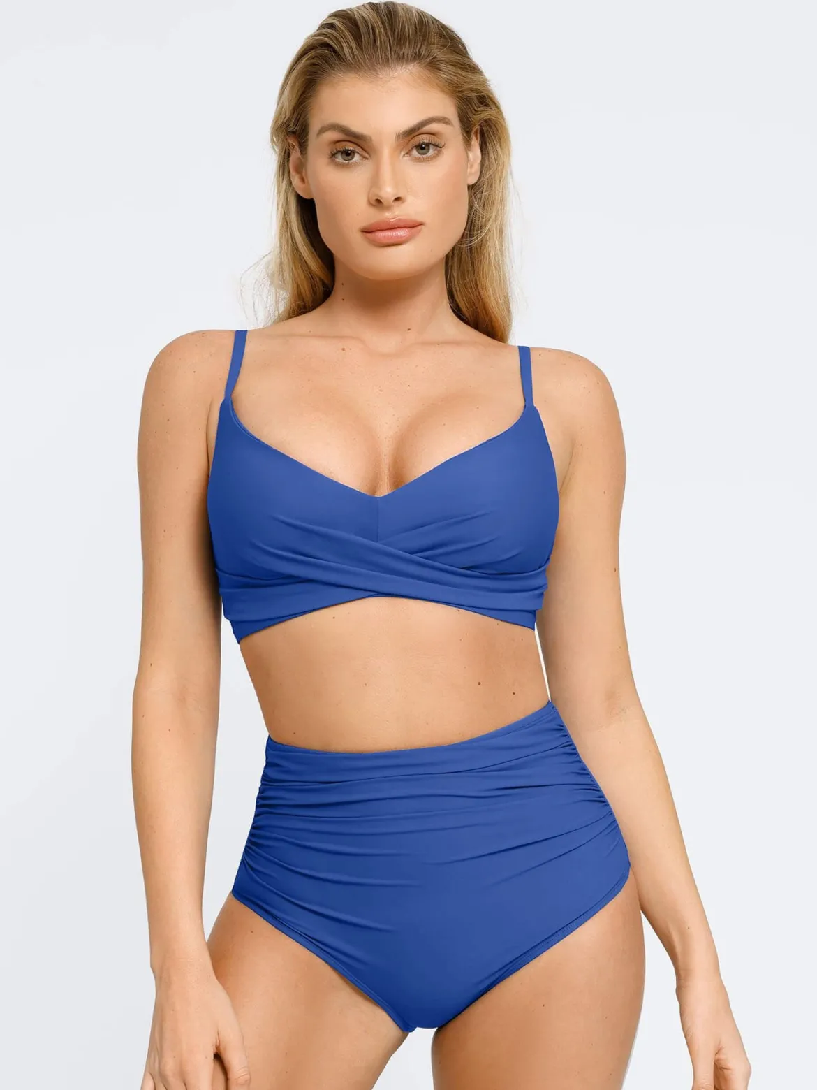 Shapewear Ruched Sculpting Bikini Top and Bottom Set