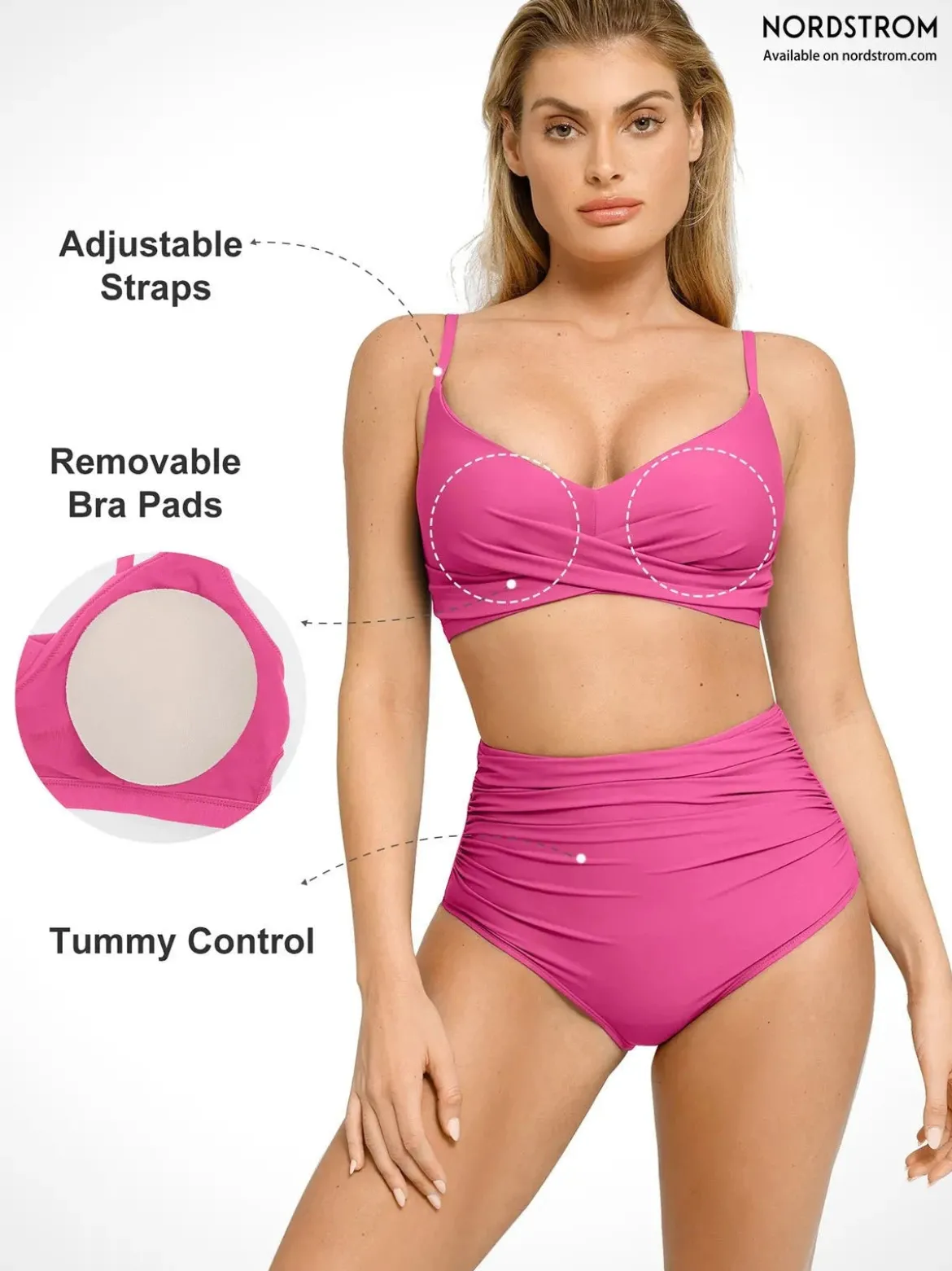 Shapewear Ruched Sculpting Bikini Top and Bottom Set