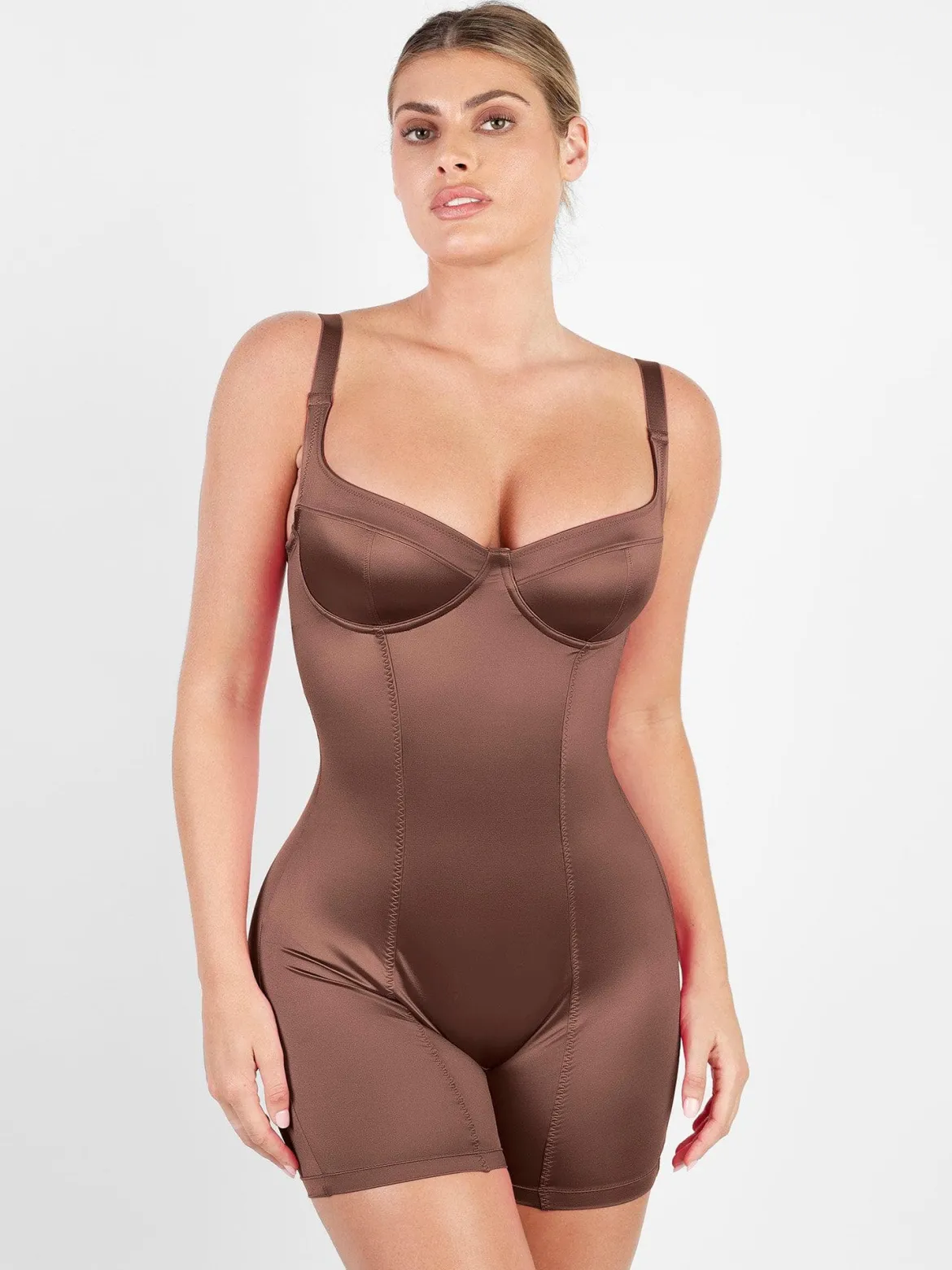 Shapewear Sculpting Shine Mid-Thigh Corset Romper