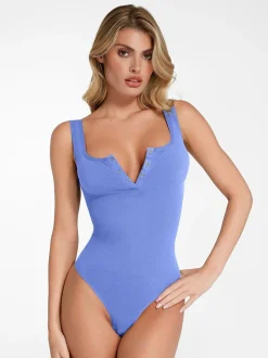 Shapewear Seamless Modal Henley Tank Bodysuit