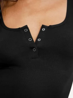 Shapewear Seamless Modal Henley Tank Bodysuit