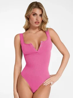 Shapewear Seamless Modal Henley Tank Bodysuit