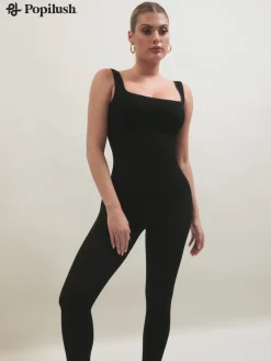 Shapewear Seamless Square Neck Tank Workout Jumpsuit