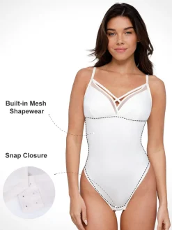 Shapewear Sheer Mesh Sleeveless Tummy Control Bodysuit