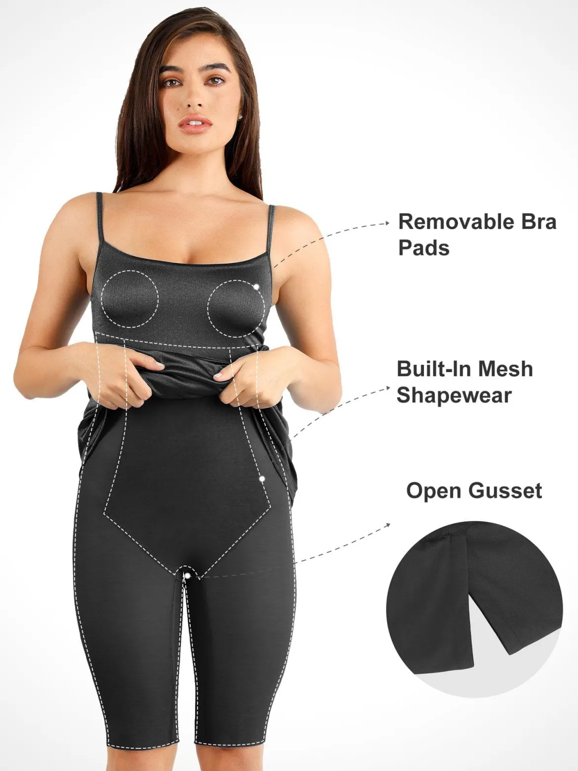 Shapewear Shine Slimming Tummy Control Maxi Slip Dress