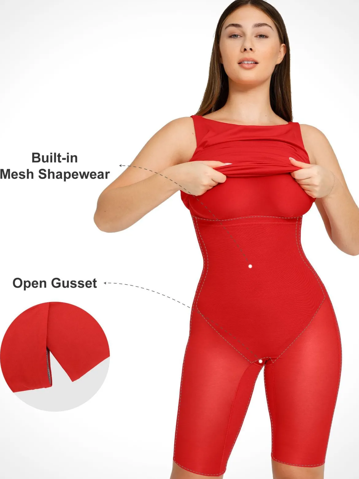 Shapewear Sleeveless Boatneck Sculpting Midi Work Dress