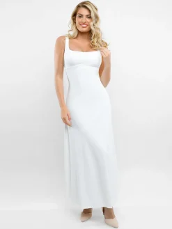 Shapewear Sleeveless Square Neck Houglass A-Line Maxi Dress