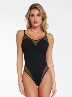 Shapewear Slimming Illusion Mesh Camisole Bodysuit