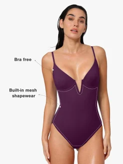 Shapewear Slimming One-Piece Swimsuit Mesh Coverup Set