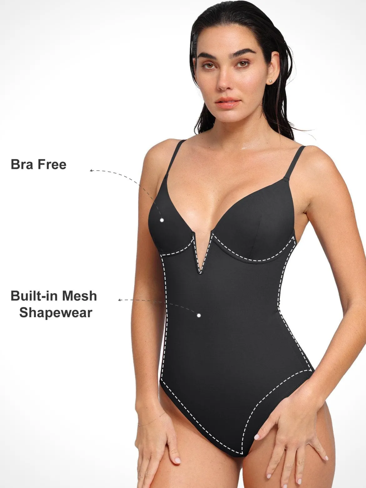 Shapewear Slimming One-Piece Swimsuit Mesh Coverup Set