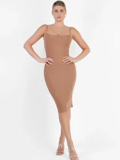 Shapewear Solid Modal Slimming Midi Slip Dress