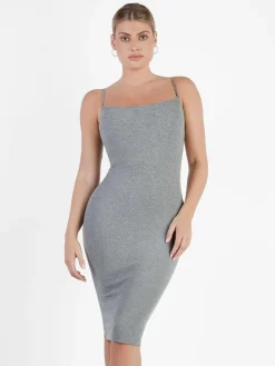 Shapewear Solid Modal Slimming Midi Slip Dress