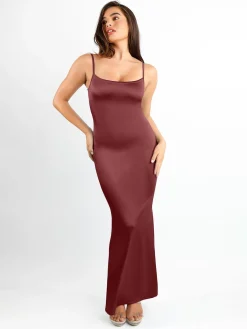Shapewear Solid Shine Slimming Maxi Dresses or Bodysuit