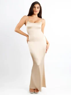 Shapewear Solid Shine Slimming Maxi Dresses or Bodysuit