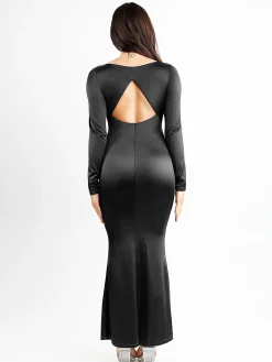 Shapewear Solid Shine Slimming Maxi Dresses or Bodysuit