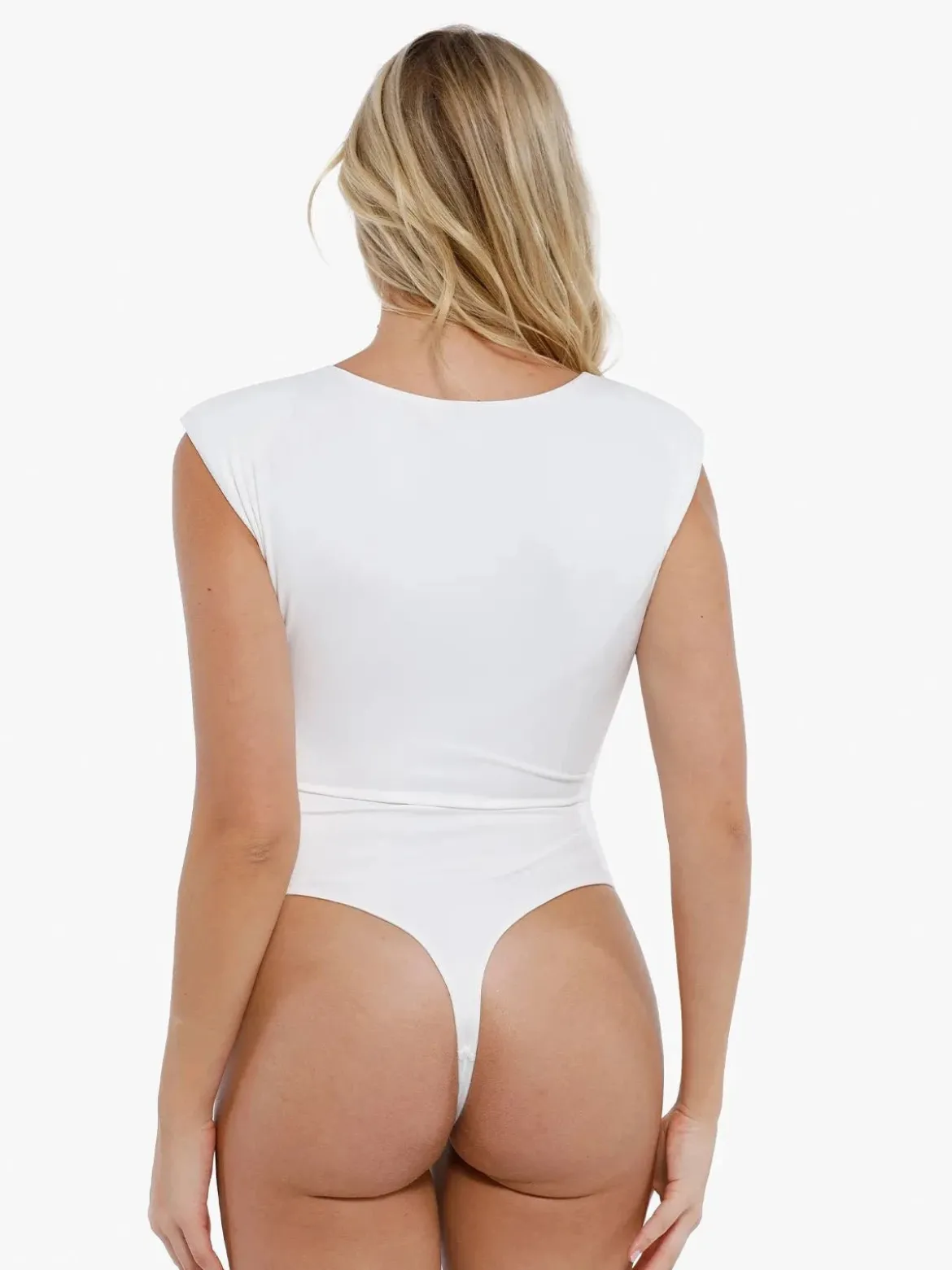 Shapewear Square Neck Padded Shoulder Slimming Bodysuit