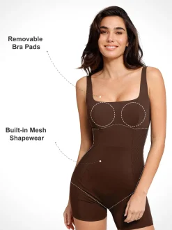 Shapewear Square Neck Strappy Romper