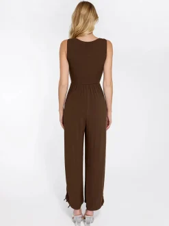 Shapewear Square Neck Tummy Control Wide Leg Jumpsuit