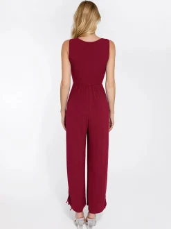 Shapewear Square Neck Tummy Control Wide Leg Jumpsuit