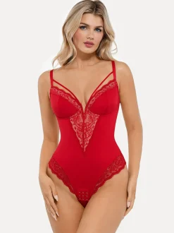 Shapewear Strappy Tummy Control Lace Inset Bodysuit